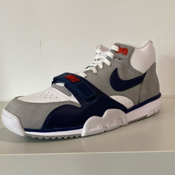 Nike Air Trainer 1 White Midnight Navy Medium Grey Size 9.5 - Picture 1 of 13